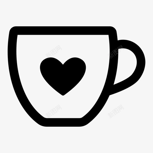 心杯咖啡爱情图标svg_新图网 https://ixintu.com 咖啡 咖啡系列 心杯 杯子 爱情 茶