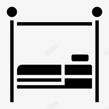 天棚床卧室睡眠图标图标