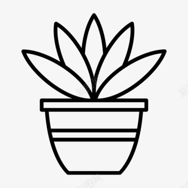 植物盆栽植物办公用品图标图标
