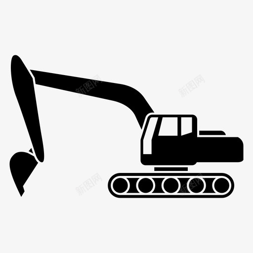 挖掘机建筑施工图标svg_新图网 https://ixintu.com 建筑 挖掘机 施工 机械 结构