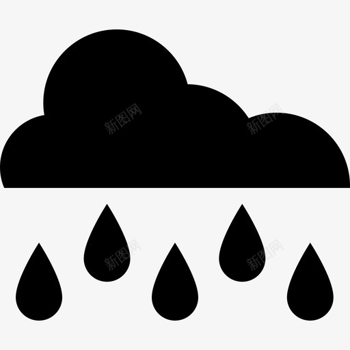 雨天气小径流水图标svg_新图网 https://ixintu.com 天气 小径流水 雨