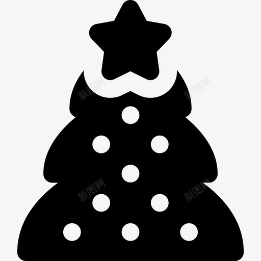 圣诞树圣诞佳节实心填充图标svg_新图网 https://ixintu.com 圣诞佳节实心 圣诞树 填充