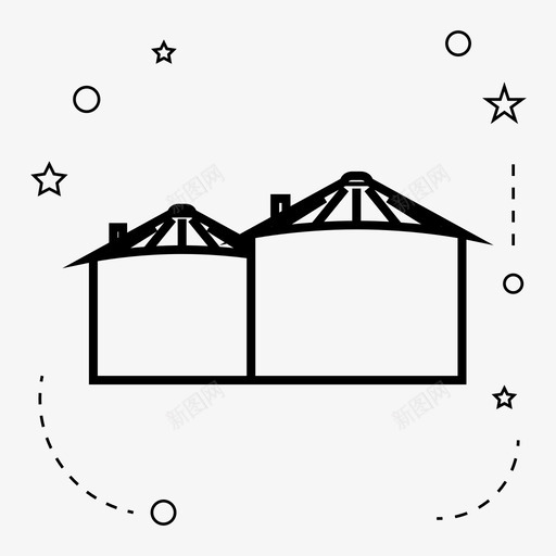 生物质能源有机图标svg_新图网 https://ixintu.com 储存 有机 生物质 筒仓 能源