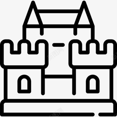 城堡玩具1线性图标图标