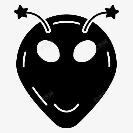 外星人脸面具图标svg_新图网 https://ixintu.com 外星人 怪物 派对 脸 面具