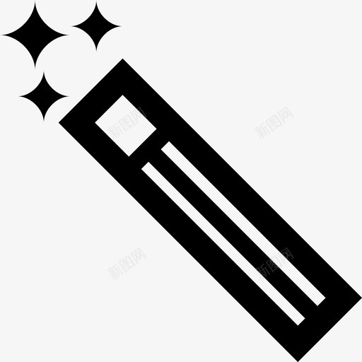 魔杖魔术师棍子图标svg_新图网 https://ixintu.com 巫师 棍子 粗轮廓 魔术师 魔杖