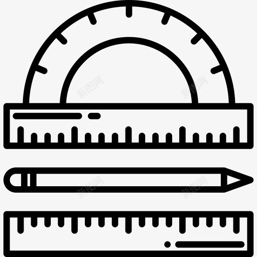 直尺线性详细高中元素线性图标svg_新图网 https://ixintu.com 直尺 线性 线性详细高中元素