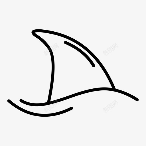 鱼翅海滩海洋图标svg_新图网 https://ixintu.com 可爱的小鲨鱼系列 海洋 海滩 鱼翅