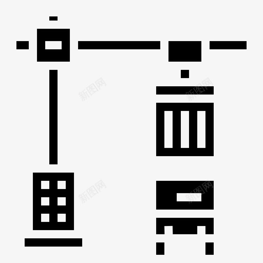 起重机港口集装箱图标svg_新图网 https://ixintu.com 固体运输 港口 起重机 集装箱