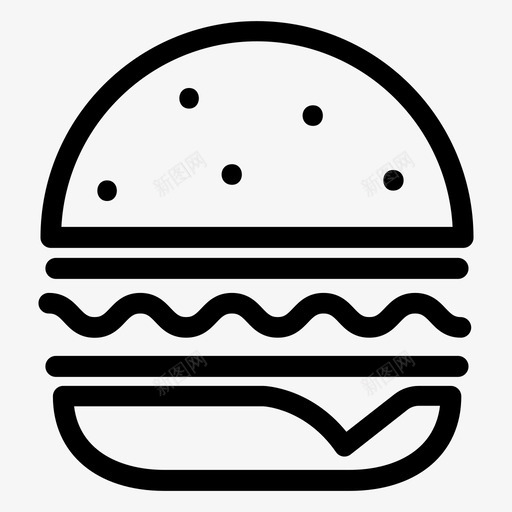 汉堡食物沙拉图标svg_新图网 https://ixintu.com 三明治 汉堡 沙拉 面包食品 食物