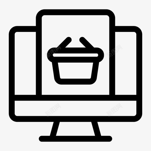 监视器篮子图标svg_新图网 https://ixintu.com 监视器 篮子