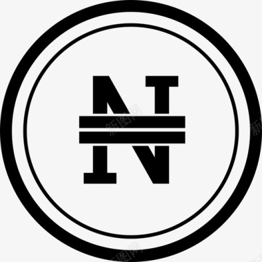 尼日利亚奈拉商业硬币符号图标图标