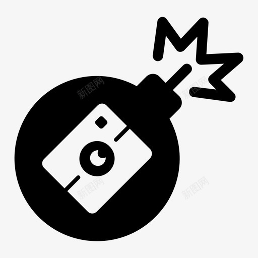 炸弹摄像头社交图标svg_新图网 https://ixintu.com 摄像头 摄像头字形 炸弹 社交