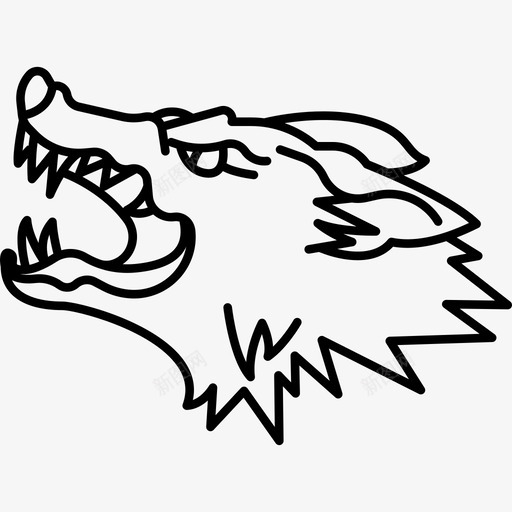 狼动物古董纹身图标svg_新图网 https://ixintu.com 动物 古董纹身 狼