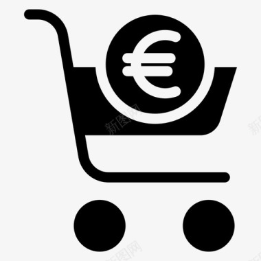 购物车欧元购物图标图标