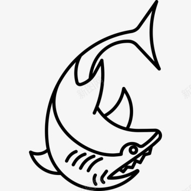 鲨鱼动物古董纹身图标图标