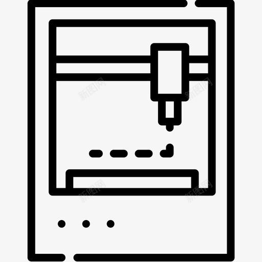 3d打印机工具集线性图标svg_新图网 https://ixintu.com 3d打印机 线性 设计工具集