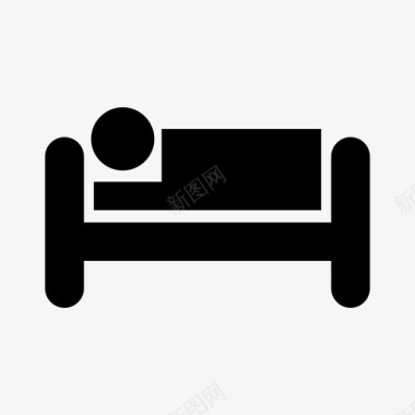 卧床休息医院病床图标图标