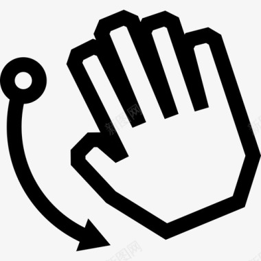 四个手指弹下来触摸触摸手势轮廓图标图标