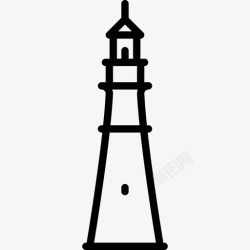 波特兰美国波特兰头灯灯塔直线型图标高清图片
