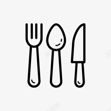 餐饮餐具叉子图标图标