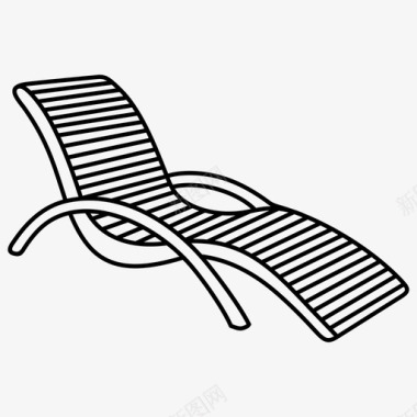 木质休息室甲板椅室外露台木制休息室甲板椅室外露台甲板椅图标图标