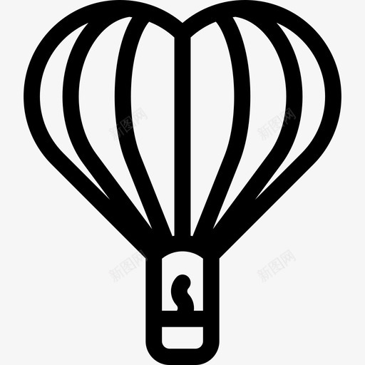 心形热气球运输圣瓦伦丁节直线图标svg_新图网 https://ixintu.com 圣瓦伦丁节直线 心形热气球 运输
