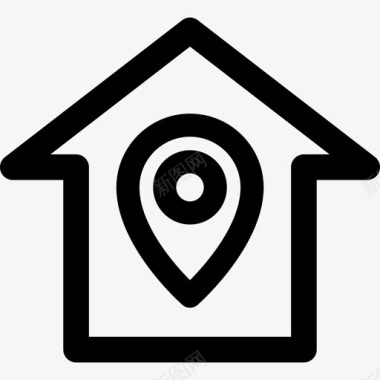 房子位置地图和位置线性线性图标图标