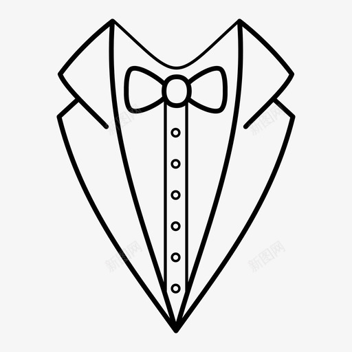 男士夹克领结服装图标svg_新图网 https://ixintu.com 婚礼套装 服装 派对 燕尾服 男士夹克 领结