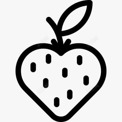 草莓心形状圣瓦伦丁节直线图标svg_新图网 https://ixintu.com 圣瓦伦丁节直线 形状 草莓心