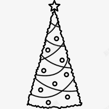圣诞树圣诞树线工艺图标图标