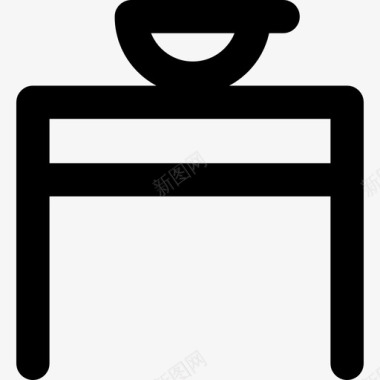 咖啡桌在家线性图标图标