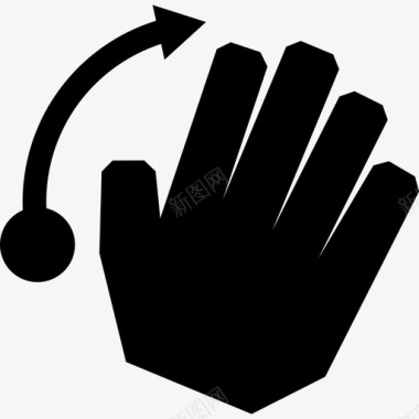 四个手指向右弹触摸触摸手势图标图标
