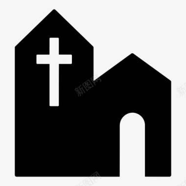 教堂建筑祈祷室图标图标