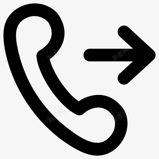 呼出电话通信元素粗体圆形图标svg_新图网 https://ixintu.com 呼出电话 粗体圆形 通信元素