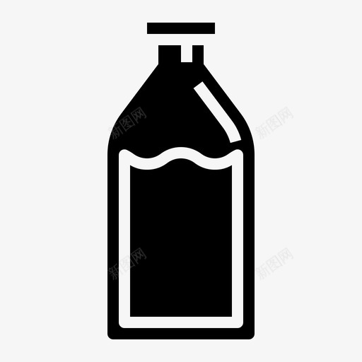 牛奶奶瓶饮料图标svg_新图网 https://ixintu.com 咖啡厅固体套装 奶瓶 水 牛奶 饮料