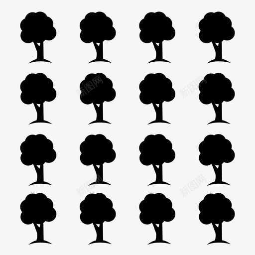 图案装饰重复图标svg_新图网 https://ixintu.com 图案设计 图案设计集合6 墙纸 树 装饰 重复