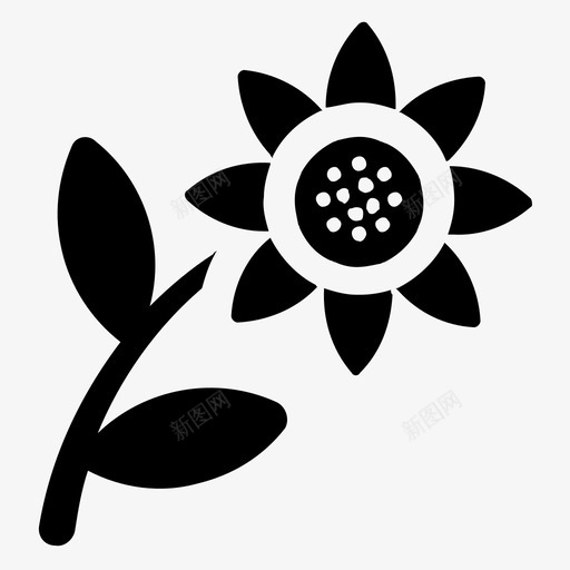 向日葵花朵园艺图标svg_新图网 https://ixintu.com 向日葵 园艺 自然 花朵 食物和礼物雕文图标