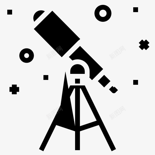 望远镜观测太空图标svg_新图网 https://ixintu.com 太空 望远镜 科学01固体 观测