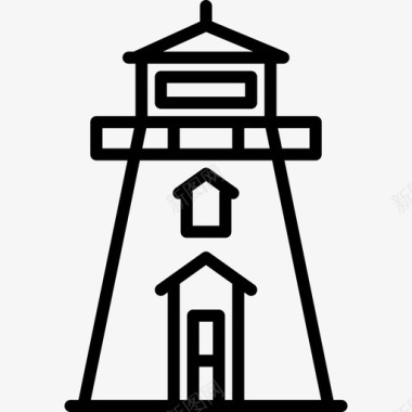 加拿大阿里萨格灯塔直线型图标图标