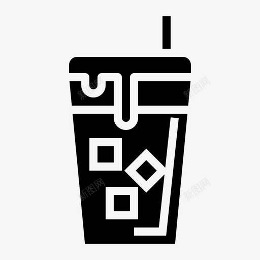 冰咖啡冷的饮料图标svg_新图网 https://ixintu.com 冰咖啡 冷的 咖啡店纯色套装 饮料