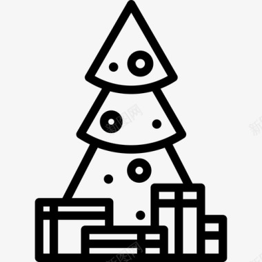 圣诞树下的礼物圣诞和玩具直系的图标图标
