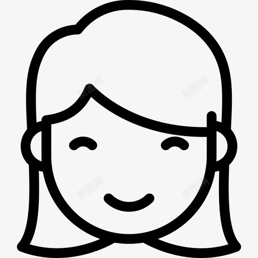 微笑的女孩人们人们的脸图标svg_新图网 https://ixintu.com 人们 人们的脸 微笑的女孩