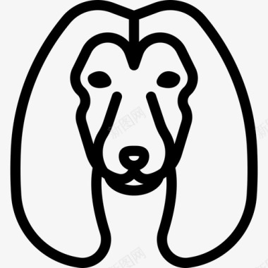 阿富汗猎犬犬种头直系图标图标