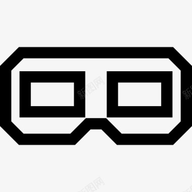3D眼镜界面移动用户界面轮廓图标图标