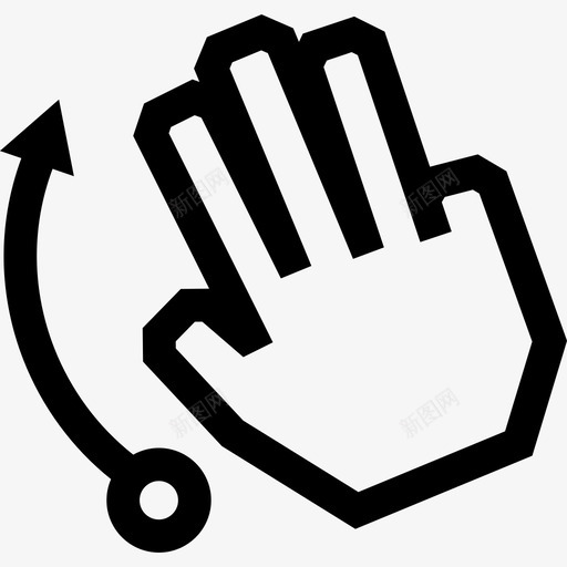 三个手指弹起来触摸触摸手势轮廓图标svg_新图网 https://ixintu.com 三个手指弹起来 触摸 触摸手势轮廓
