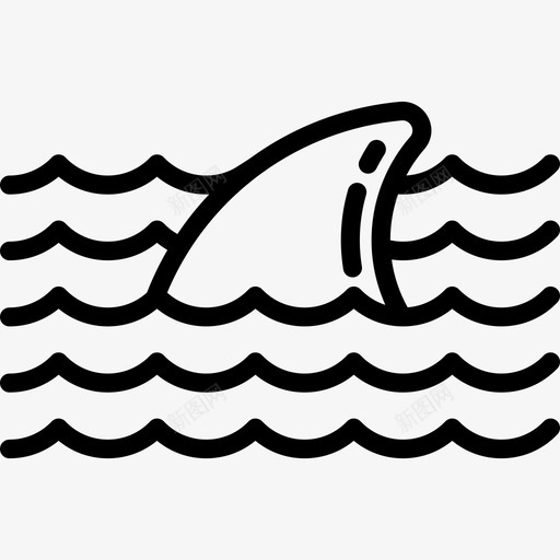 鲨鱼海上度假直系图标svg_新图网 https://ixintu.com 海上度假 直系 鲨鱼