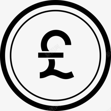 英镑商业硬币符号图标图标