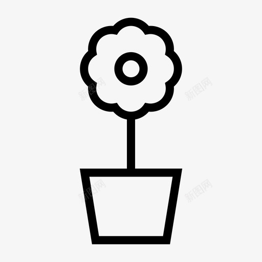 花卉花盆植物图标svg_新图网 https://ixintu.com 家居设备大胆 植物 花卉 花瓶 花盆