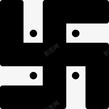 Swastica固体印度教元素填充图标图标